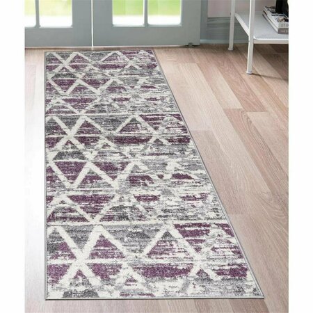 LBAIET Oakleigh 5 x 7 ft. Rectangle Area Rug Purple Gray & White CH950Z57